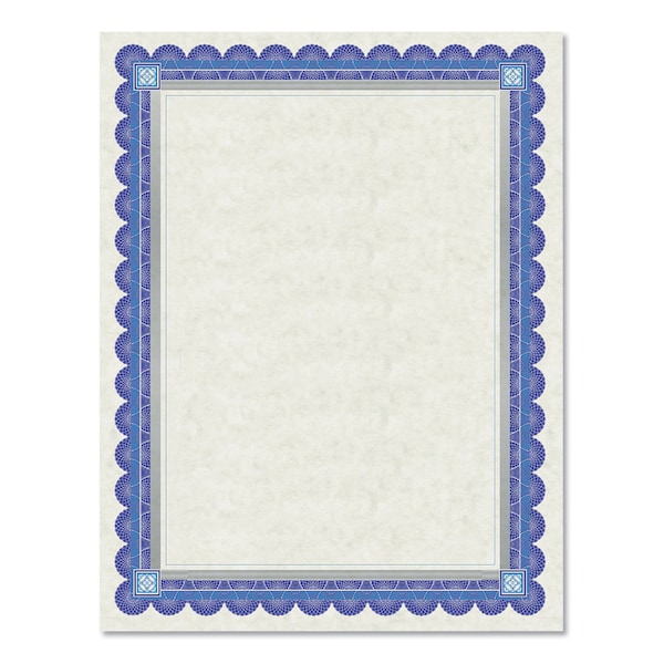 Certificate Award, Ivory/Blue/Silver, 15 pk.